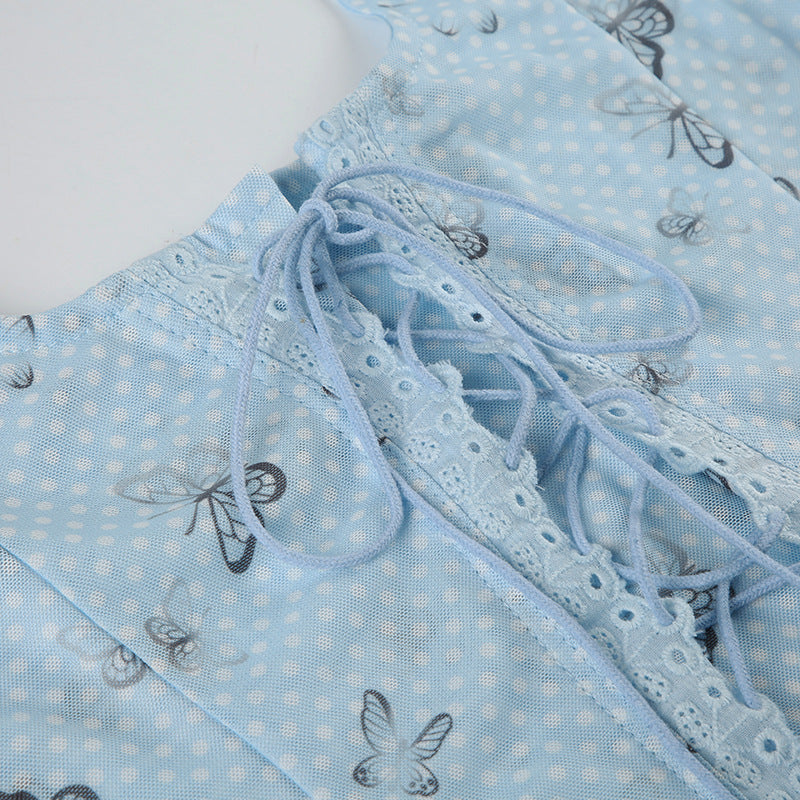 Romantic Floral Lace - Up Sheer Corset