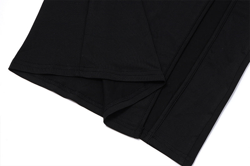 Feather Bandeau Slit Evening Gown