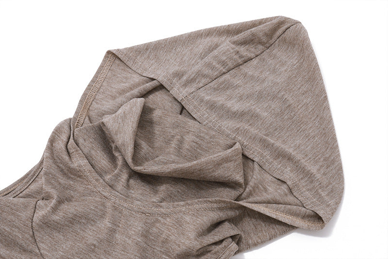 Dark Deconstructed Hooded Lace - Up Dress