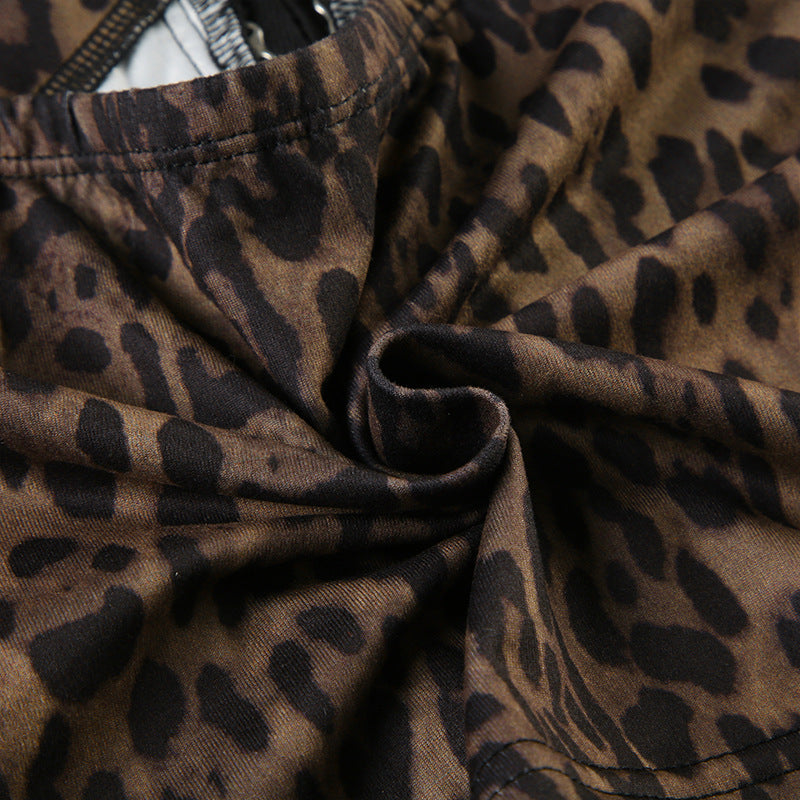 Spice Girl Leopard - Print Lace - Spliced Corset Camisole