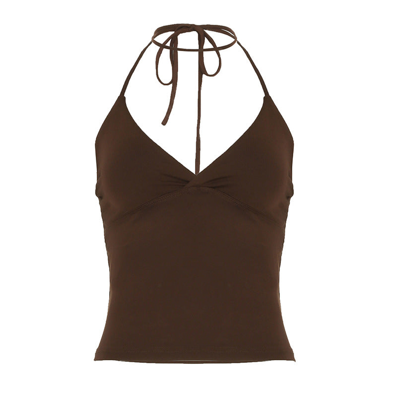 Sexy Halter Deep - V Crop Camisole