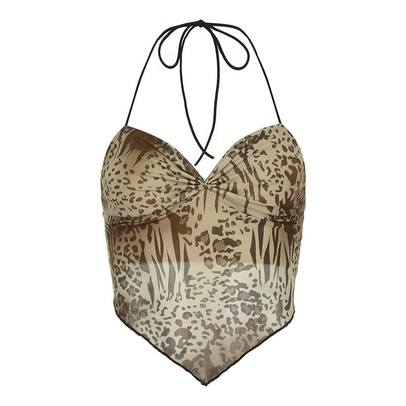 Spice Girl Leopard - Print Triangle - Cut Camisole