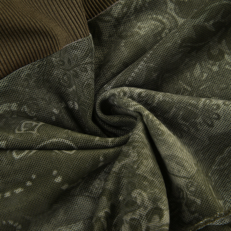 Vintage Halter Neck Printed Paneled Camisole