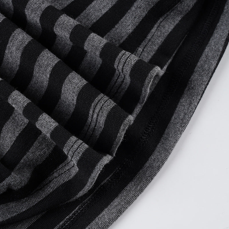 Romantic Striped Off - Shoulder Flared - Sleeve Crop Top