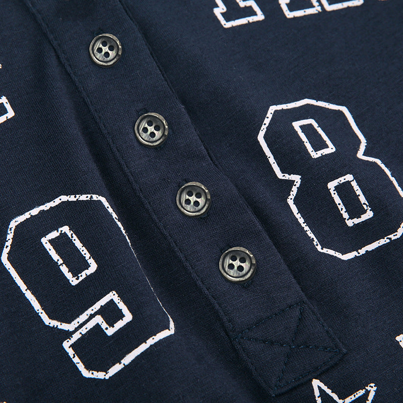 Casual Vintage Letter - Printed Half - Button Top