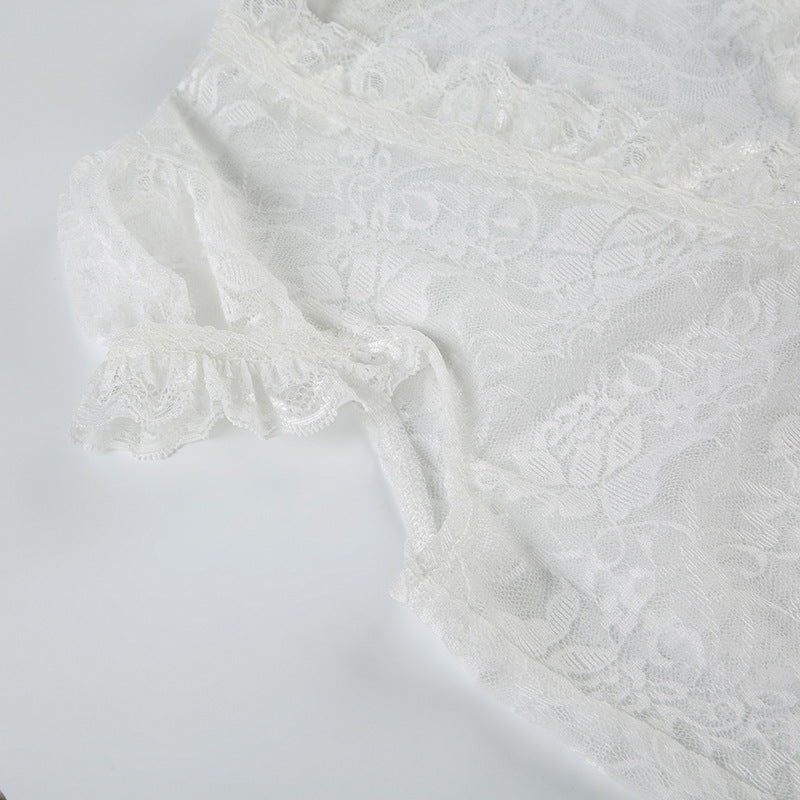 Vintage Sheer Lace Tie - Up Shrug