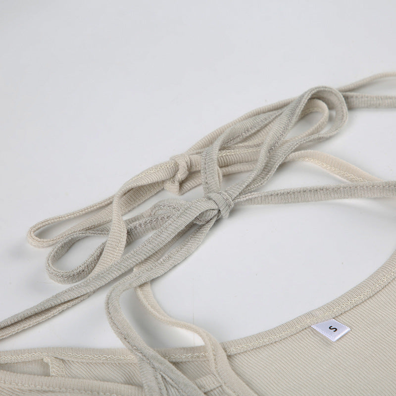 Functional - Style Strappy Cut - Out Long - Sleeve Top