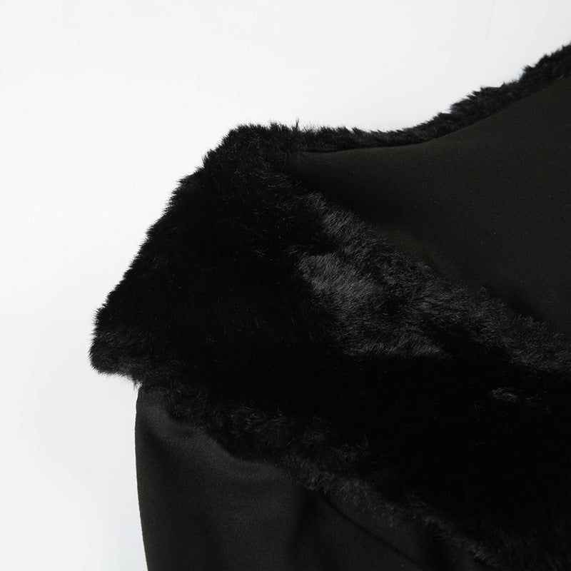 Dark Plush - Collar Hollow - Out Long - Sleeve Top