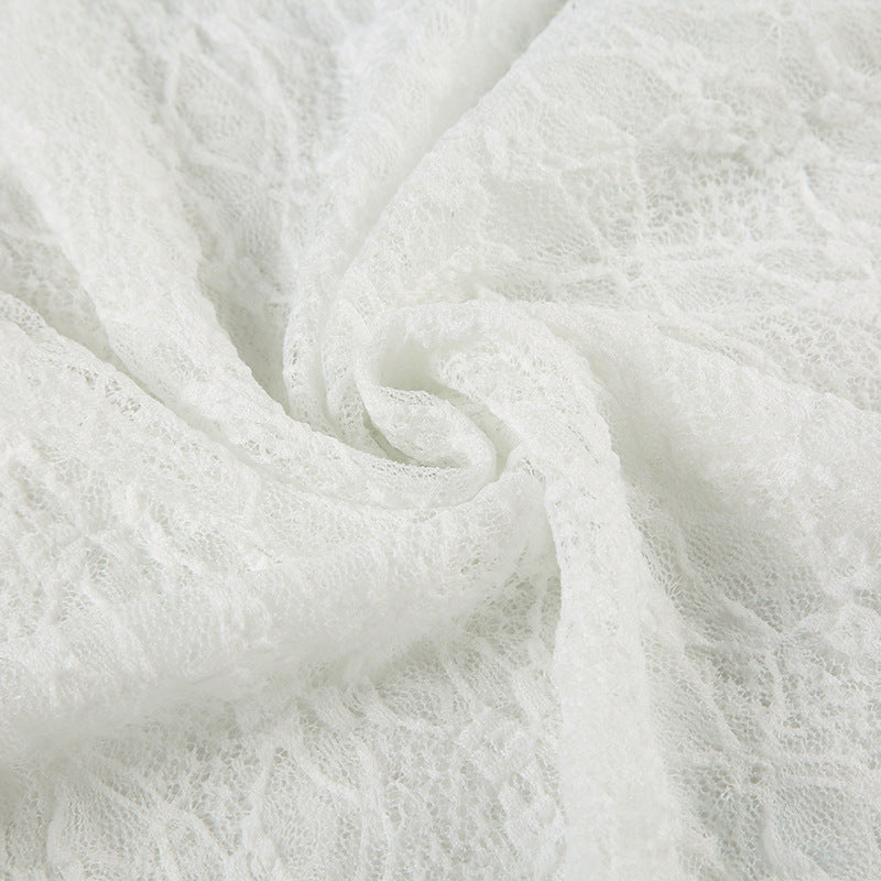 Sweet Lace Halter Off - Shoulder Crop Top