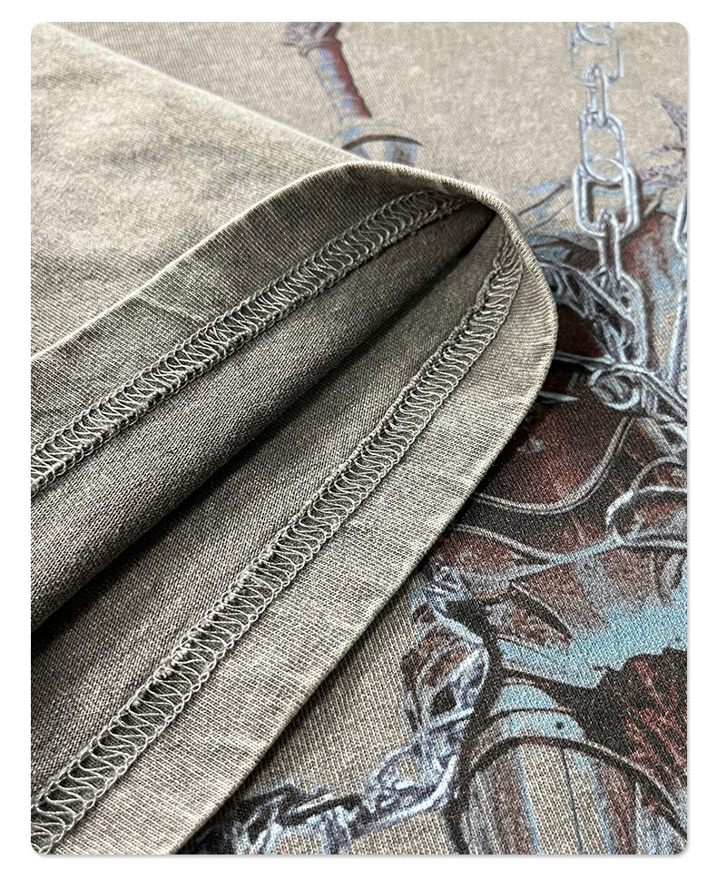 Pure Cotton Heavy - Weight Washed Printed T - Shirt