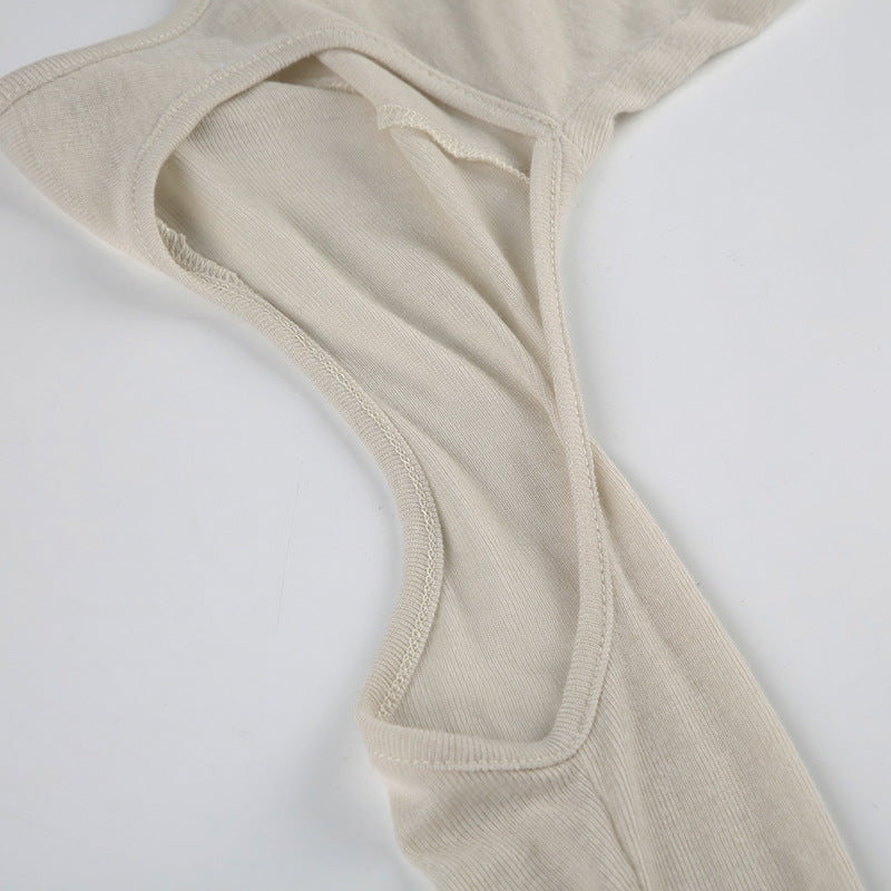 Functional - Style Strappy Cut - Out Long - Sleeve Top