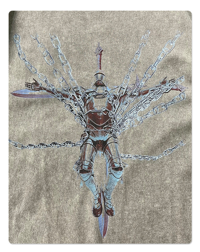 Pure Cotton Heavy - Weight Washed Printed T - Shirt