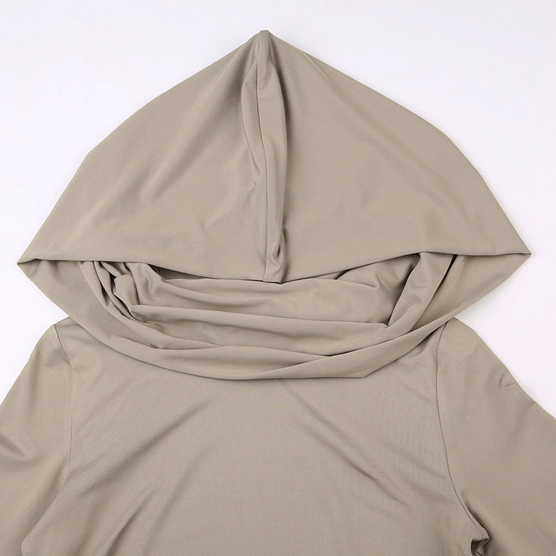 Street - Style Hooded Ruched Crop Top