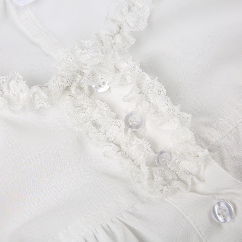 French Court - style Lace - Spliced Lace - Up Corset Top