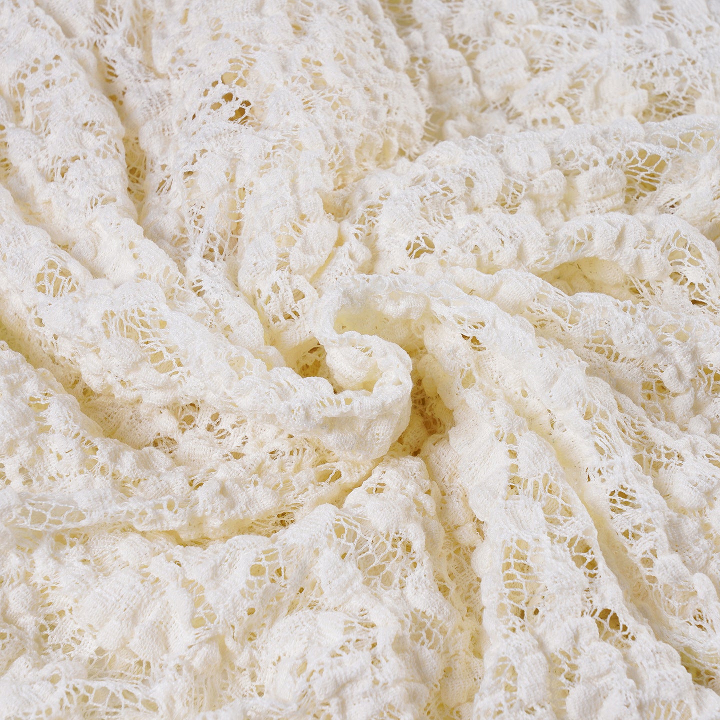 Lace Ruffled V - Neck Crop Cardigan