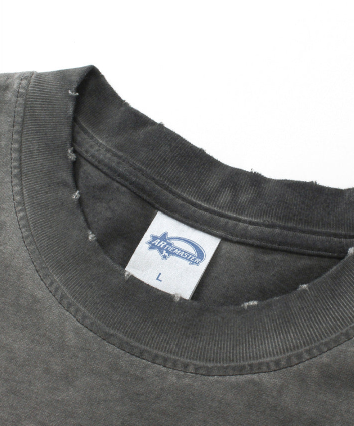 275g Reverse - side Color - Stirred Vintage Edged Washed T - Shirt