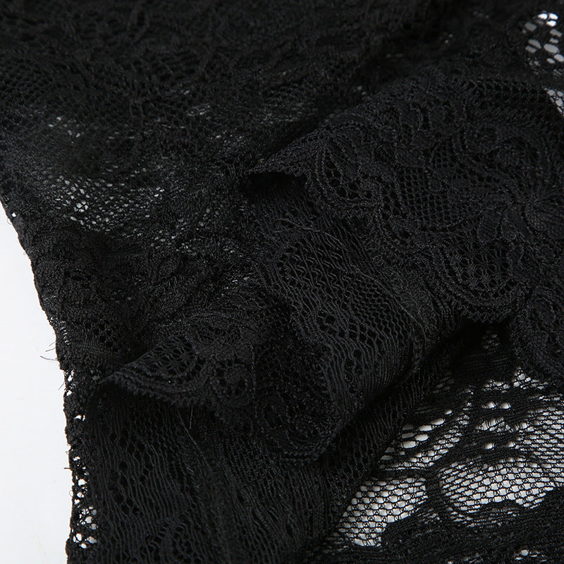 Lace Halter Sheer Corset Top