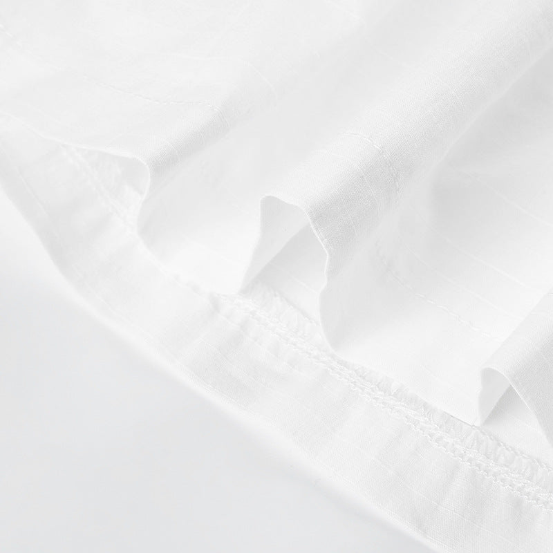 French - Style Deep - V Puff - Sleeve Waist - Cinched Crop Top