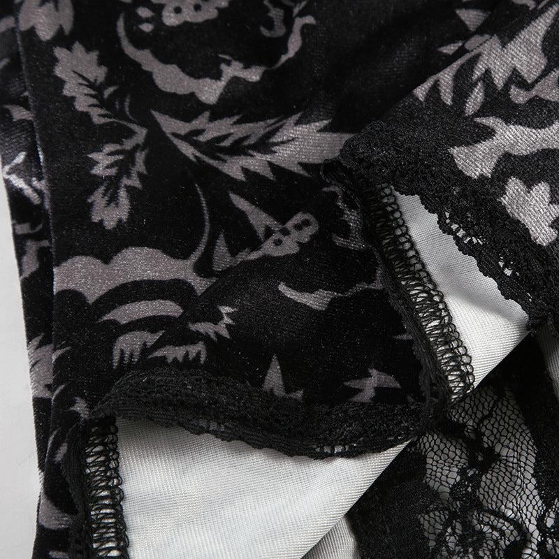 Gothic Lace Velvet Cami Bustier