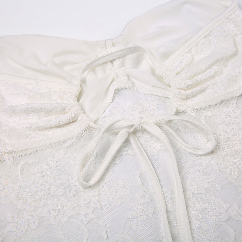 Lace Mesh Bandeau Top