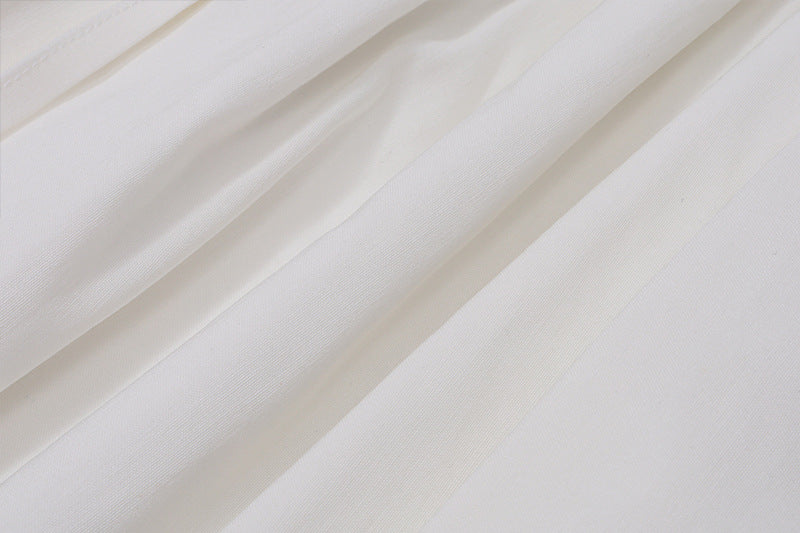 Lace - Trimmed Square - Neck Puff Dress