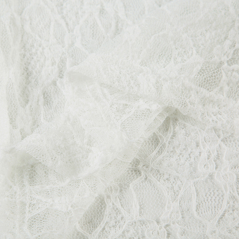 Sweet Lace Halter Off - Shoulder Crop Top