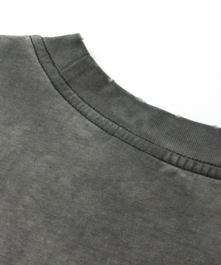 275g Reverse - side Color - Stirred Vintage Edged Washed T - Shirt