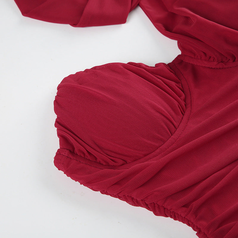 Sexy Ribbon Halter One - Shoulder Top