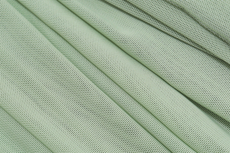 Mint Green Spaghetti Strap Ruched Two - Piece