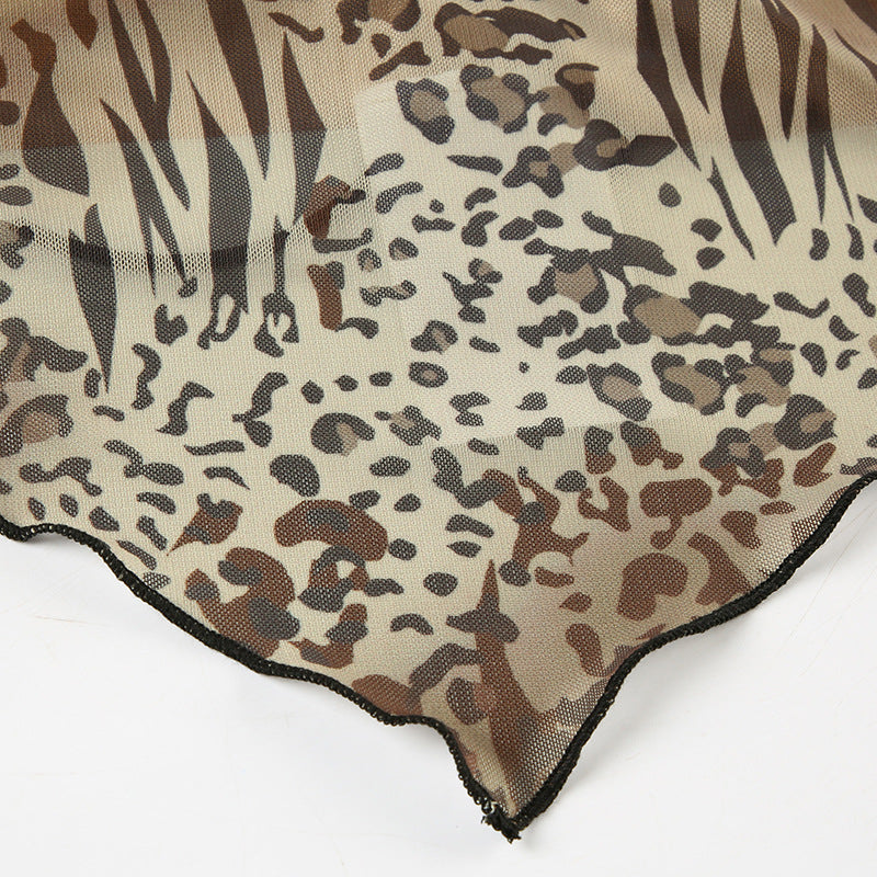 Spice Girl Leopard - Print Triangle - Cut Camisole