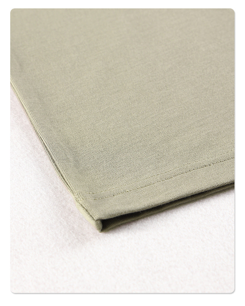 230G Double-Yarn Cotton Antimicrobial Solid Loose-Fit T-Shirt