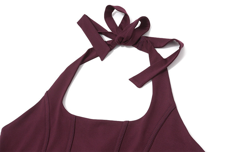 Halter Neck Tie - Up Fringe Bodycon Dress