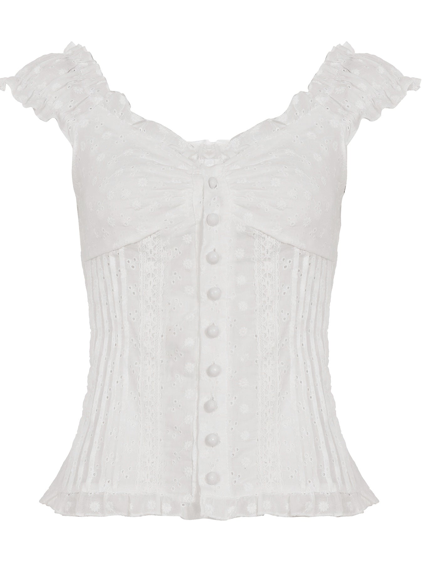 Vintage French Broderie Anglaise Top