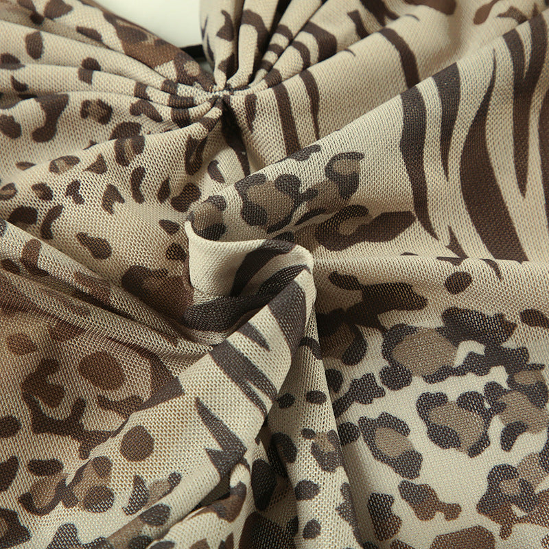 Spice Girl Leopard - Print Triangle - Cut Camisole