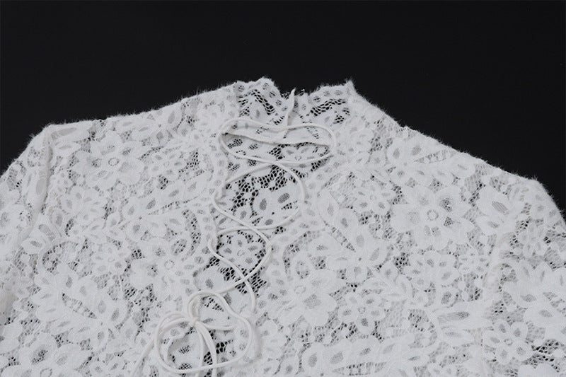 Sexy Cutout Lace Halter Dress