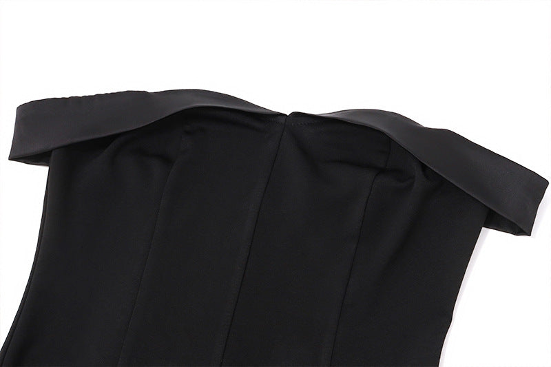 Evening - Style Satin Bandeau Flare Dress