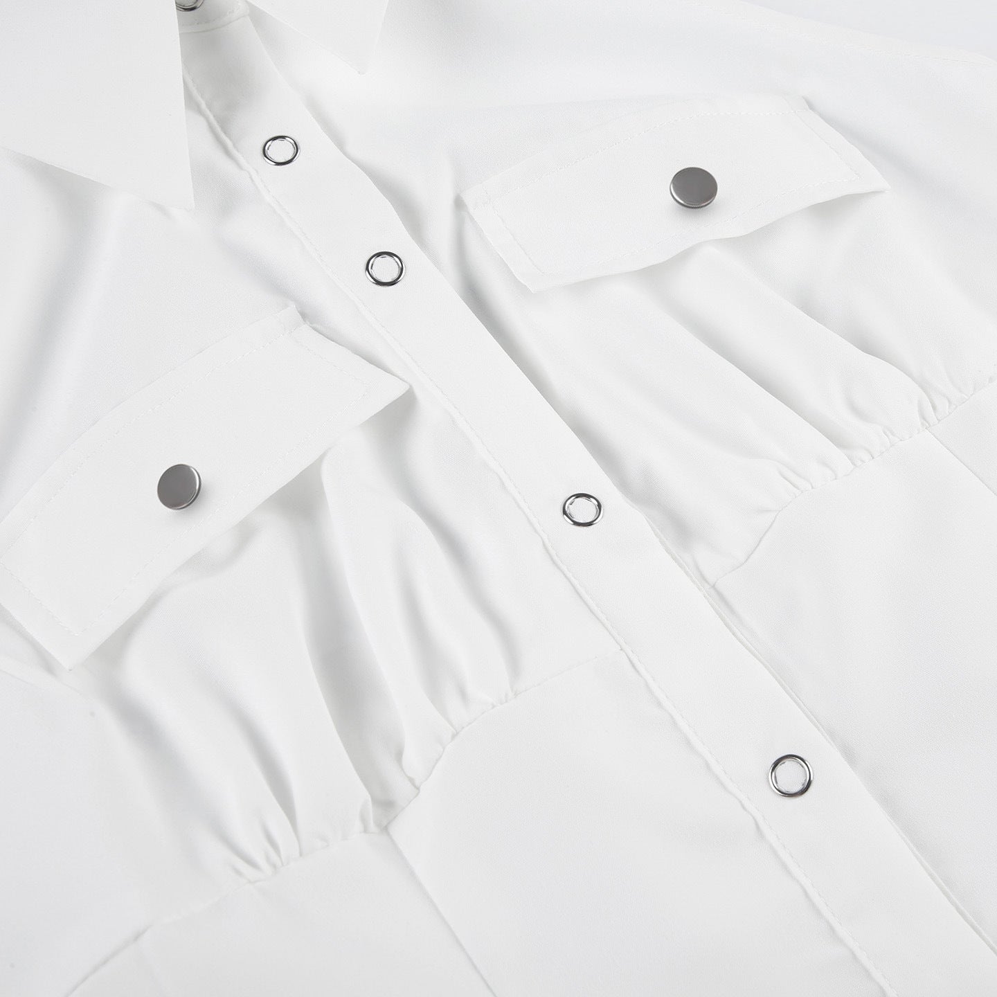 Chic Halter Collar White Crop Shirt