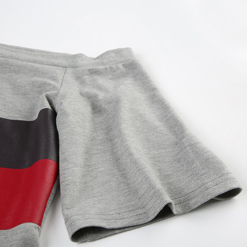 Street - Style Color - Block Paneled Off - Shoulder Crop Top