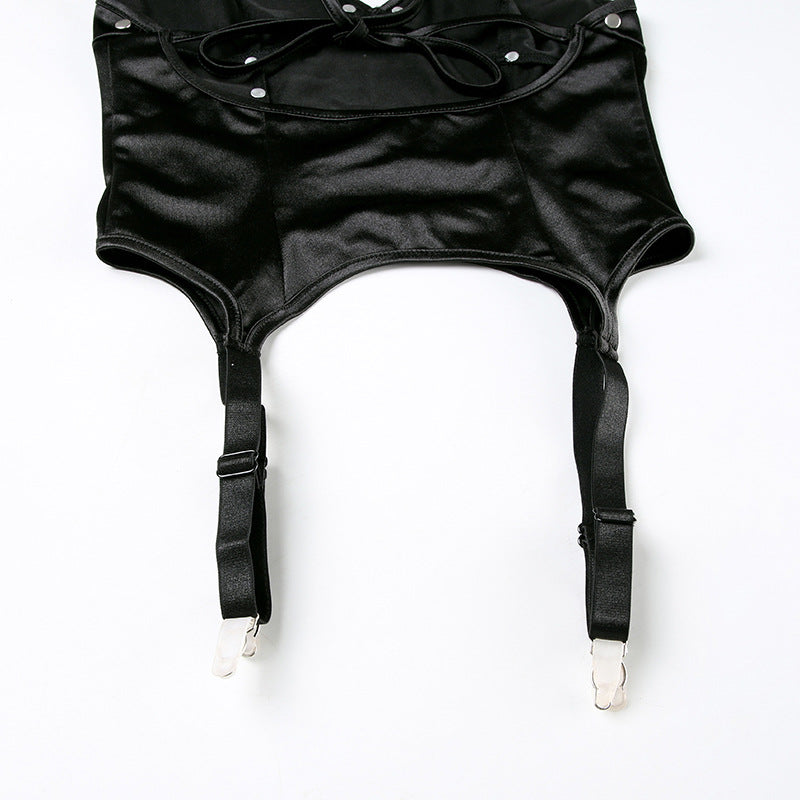 Punk Rivet Cut - Out Halter Corset