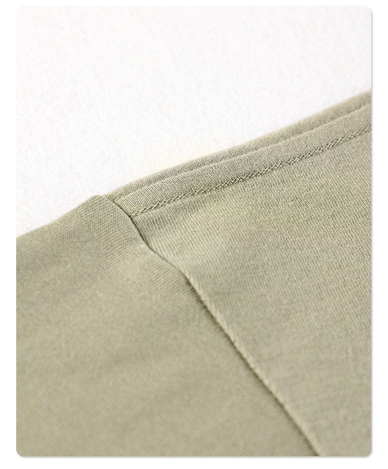 230G Double-Yarn Cotton Antimicrobial Solid Loose-Fit T-Shirt