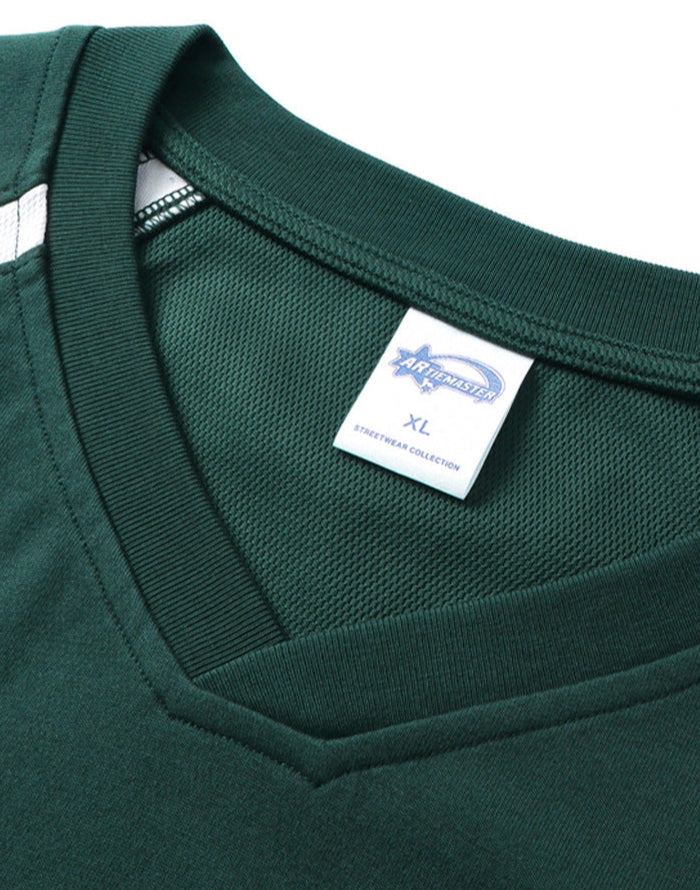 Ice - Feel Quick - Dry Cotton Antibacterial Breathable Raglan - Sleeve Patchwork Casual T - Shirt