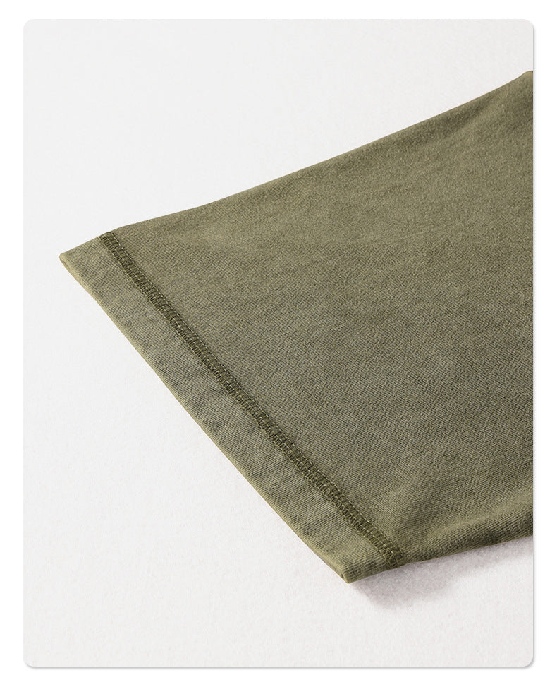 Vintage Distressed Washed Loose-Fit Small-Collar Batik T-Shirt