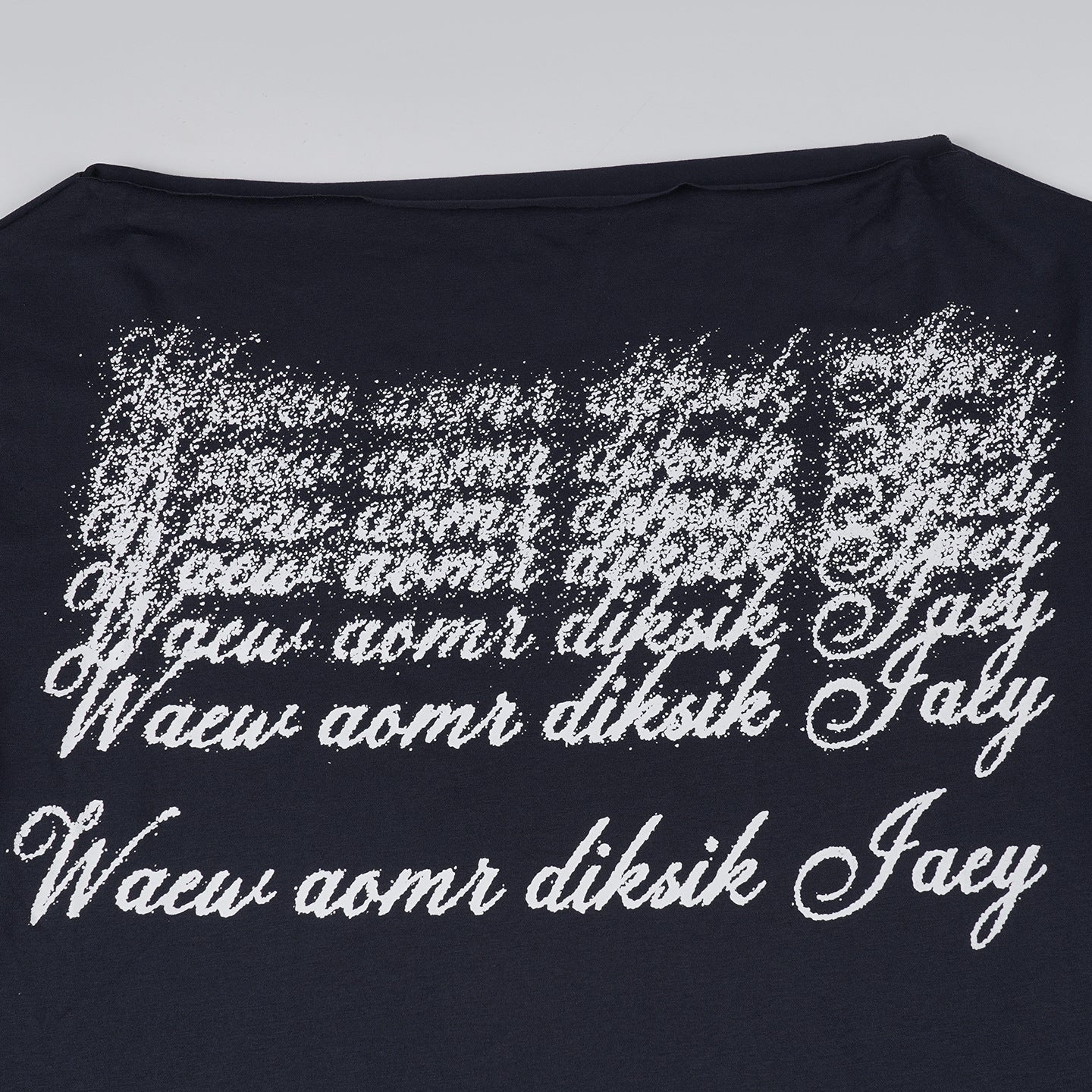 Letter - Printed Irregular Off - Shoulder Short - Sleeve Top