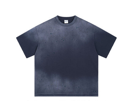 Ink-Splashed Spray-Dyed Distressed Washed Vintage T-Shirt