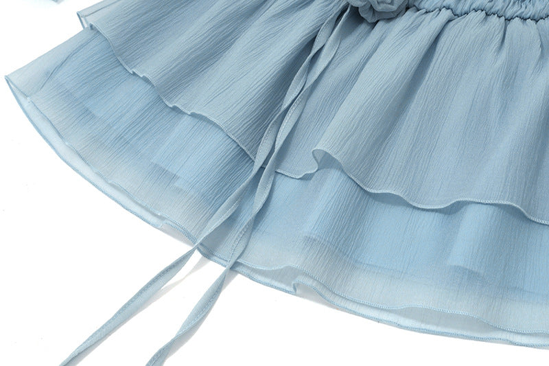 Flower - Embellished Off - Shoulder Chiffon Top