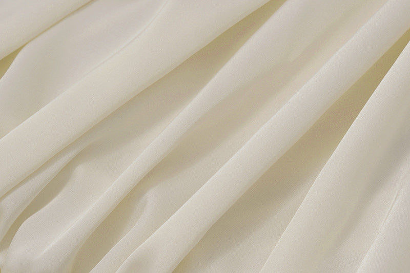 Halter Neck Ruffle Off - Shoulder Satin Top