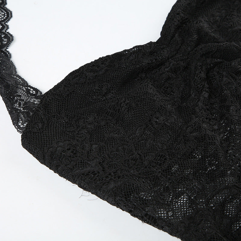 Lace Halter Sheer Corset Top