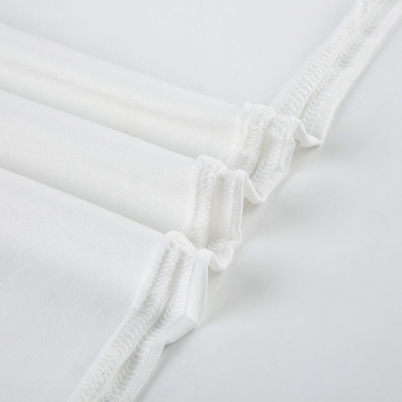 Cat - Printed Irregular Off - Shoulder Short - Sleeve T - Shirt