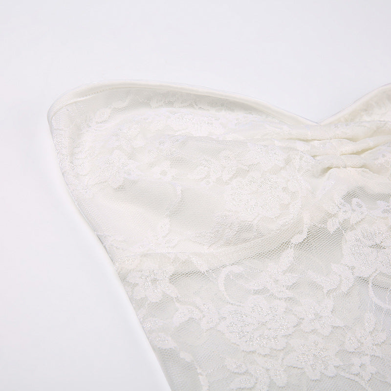 Lace Mesh Bandeau Top