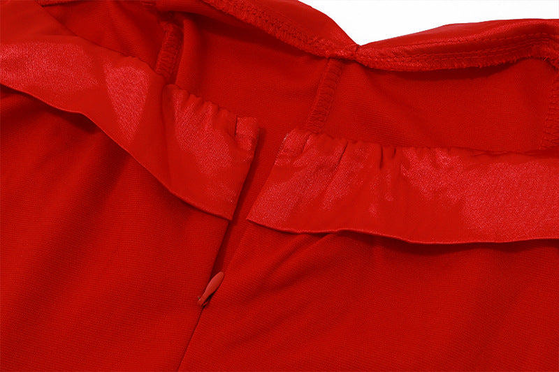 Evening - Style Satin Bandeau Flare Dress